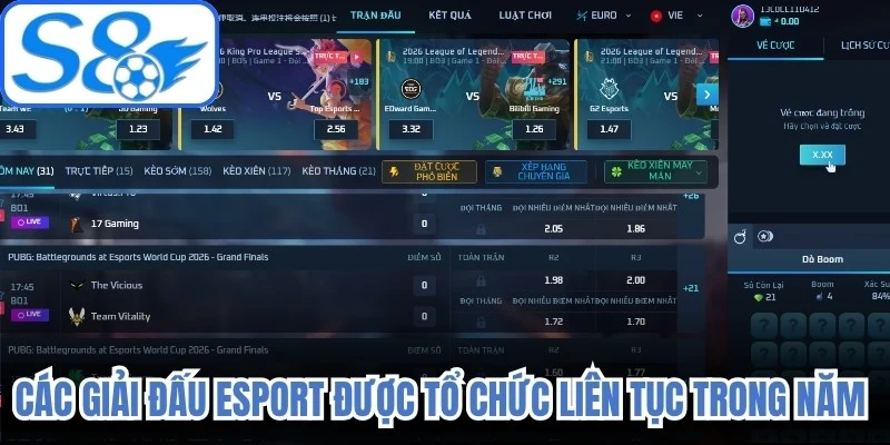 Các giải đấu eSport được tổ chức liên tục trong năm với sự góp mặt của nhiều đội 